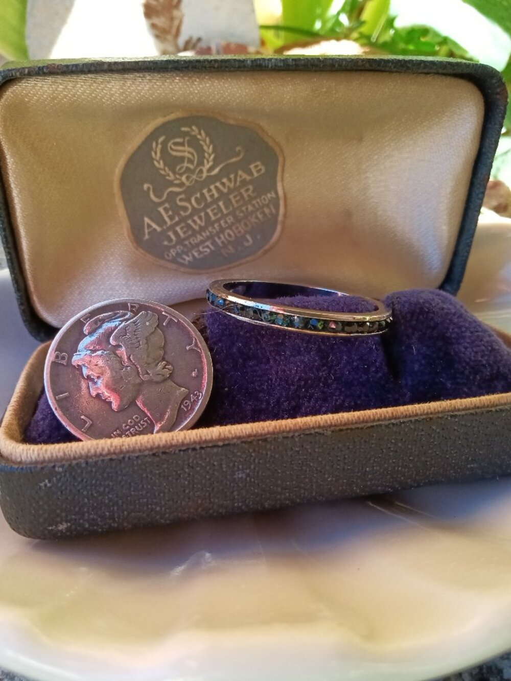Sterling & Channel Set Blue Stone Ring